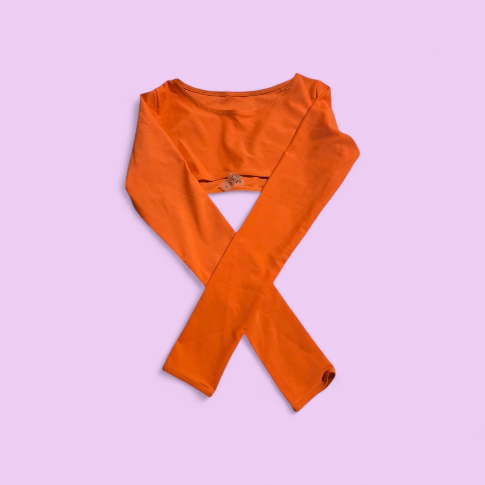 Orange Beach Wear Crop Top